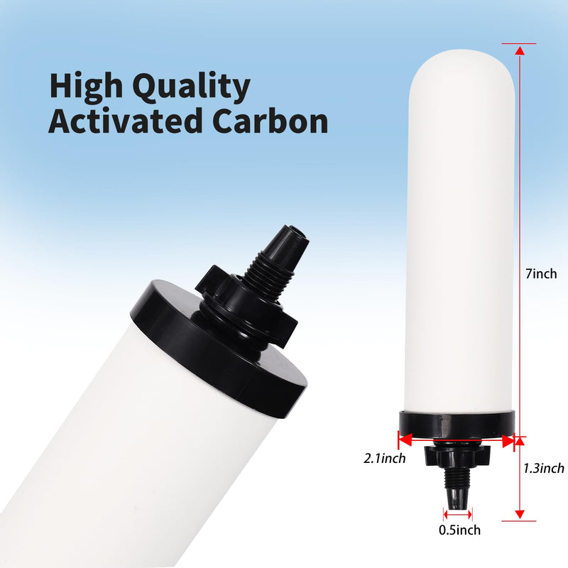 4 PACK 7" Gravity Drinking Water Ceramic Replacement Candle Filter 7inch-4