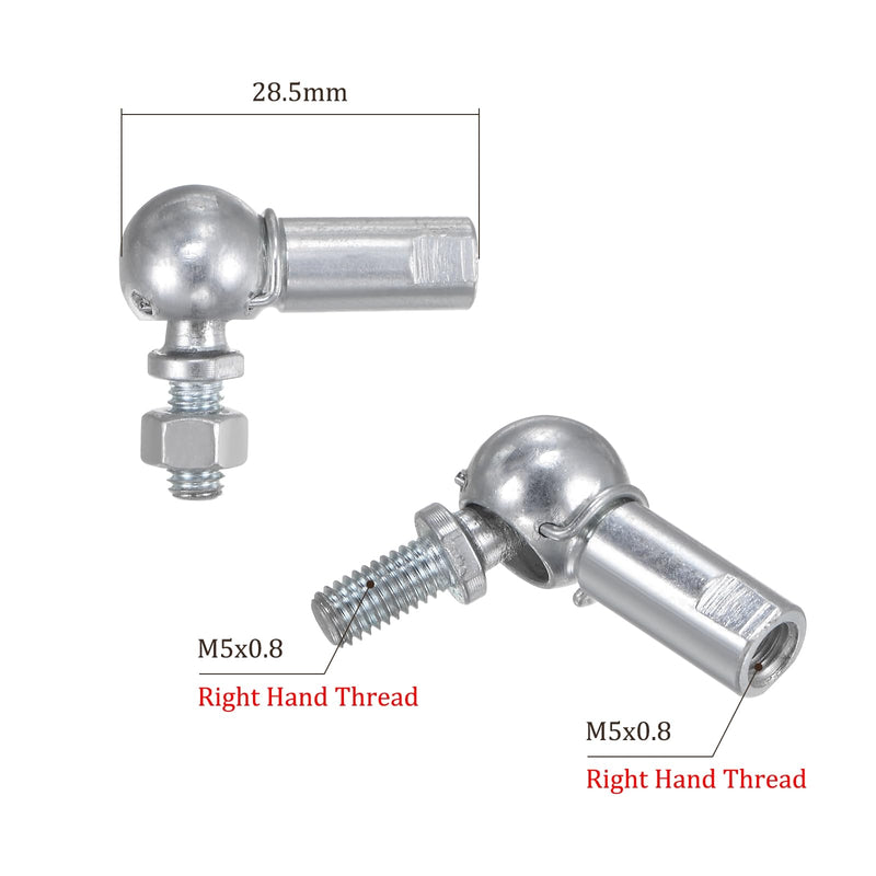 3 Pcs CS8 Angle Ball Joint - [M5 Right Hand Thread] A3 Steel Ball Socket Universal Joints for Automotive, Hinged Door