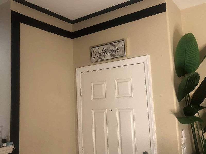 Black Matte Wallpaper Border Peel Stick Home Ceiling Decorative Border for Bathroom Living Room Kitchen 4inch by 32.8ft