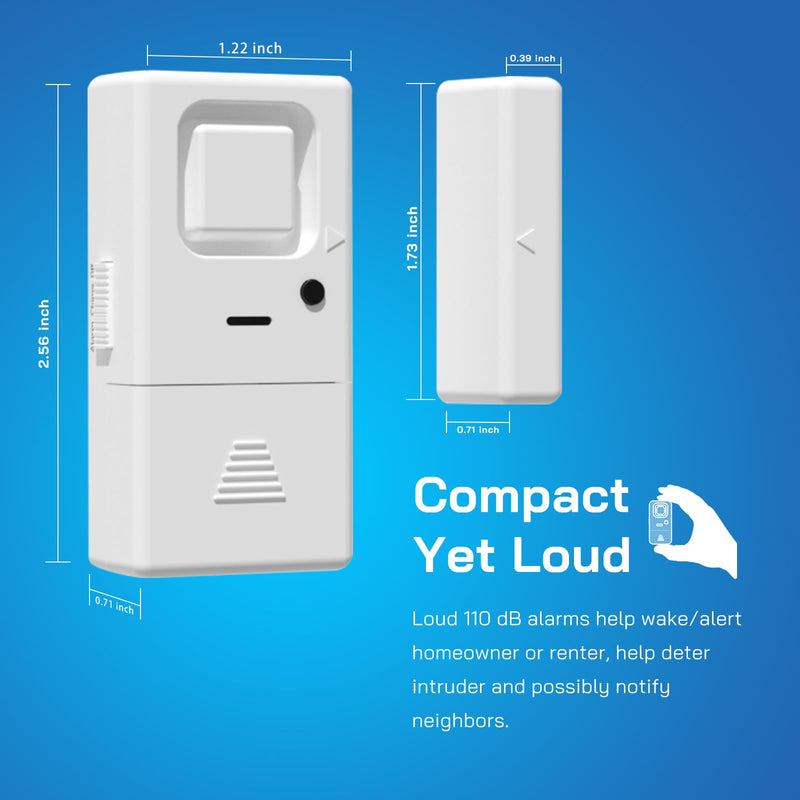 Door Window Alarms -10 Pack - Adjustable Volume, Chime/Alarm, Wireless, Door Window Alarm Sensor for Home Security, Kids Safety, Door Open Alert Security Alarm for Home, Apartment and more, by Rosmila DP-09DS-A