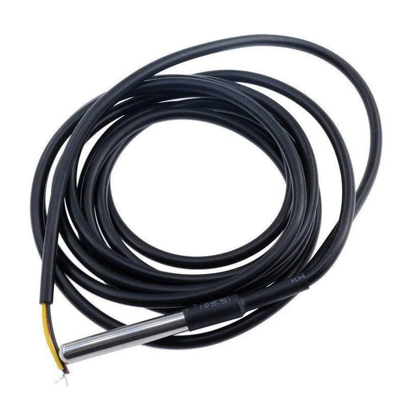 HiLetgo 5pcs DS18B20 Temperature Sensor Temperature Probe Stainless Steel Package Waterproof 1M Small