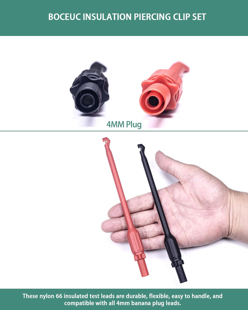 Test Probes, Wire Piercing Probe Kit for 4mm Banana Extended Test Cable Automotive Diagnostic Car Test Tool 4mm Plug(Extended Edition)