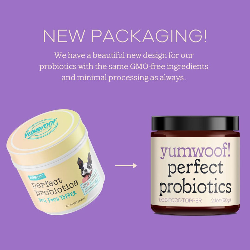 Yumwoof Perfect Probiotics Non-GMO, Human-Grade Dog Food Topper with Prebiotic Inulin & Pumpkin | Allergies, Digestion, Immunity, Diarrhea, Constipation | 9 Science-Backed Strains