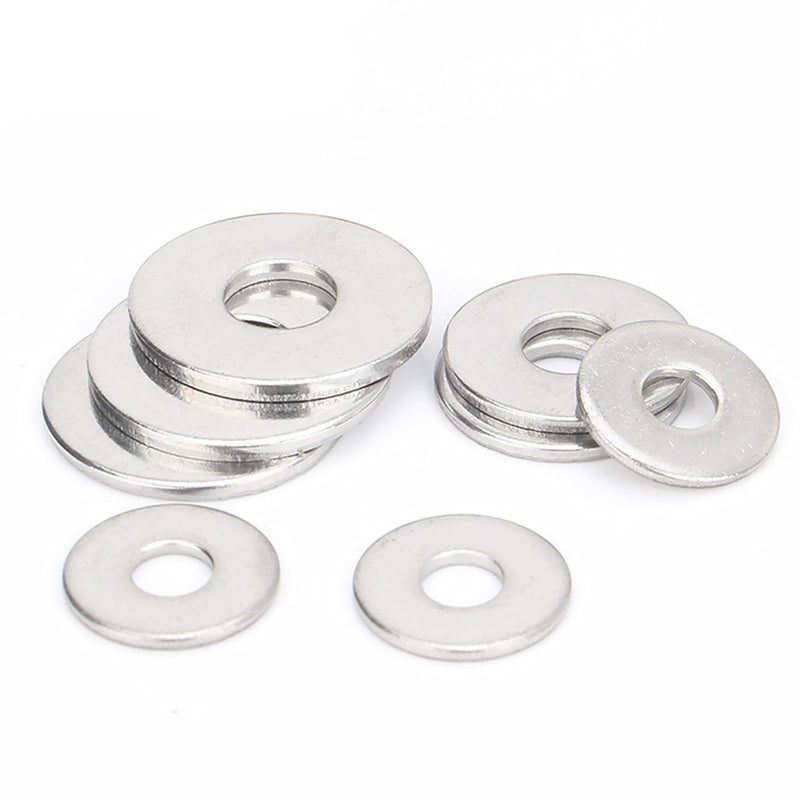 M6 x 12mm OD Flat Washer, 18-8 (304) Stainless Steel Washers Flat, 100PCS M6/304 Silver