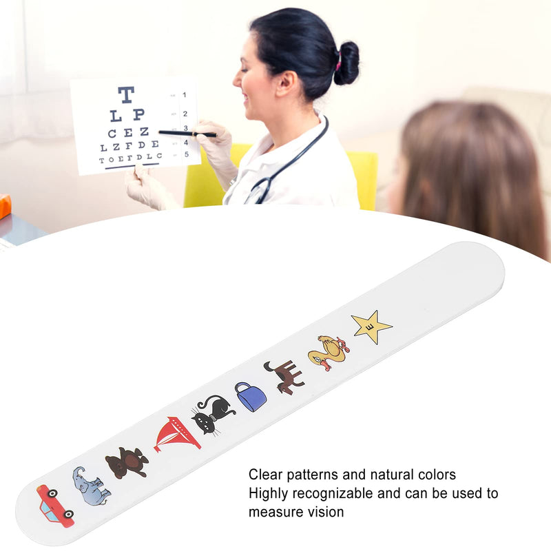 Fixation Stick Vision Tester, Coating Thicken, Clear Colorful Animal Patterns, Kids Vision Optometry Test Card, 2 Sizes(#1) #1