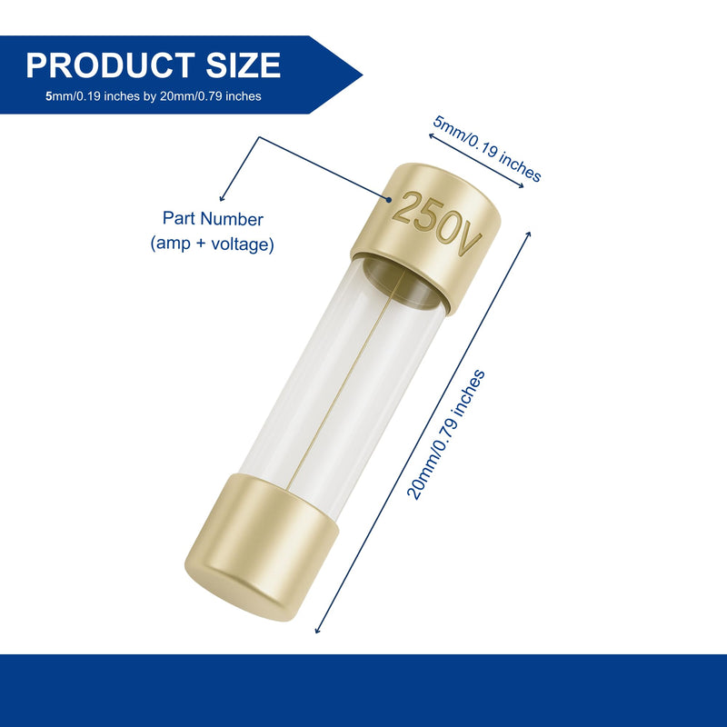 315mA (0.315A) GMA Glass Fuses, 5x20mm (0.20 x 0.79inches), 250V Fast-Blow, Fast Acting Fuses for Electronics, Appliances, and Circuit Protection, 5 Pack 0.315A