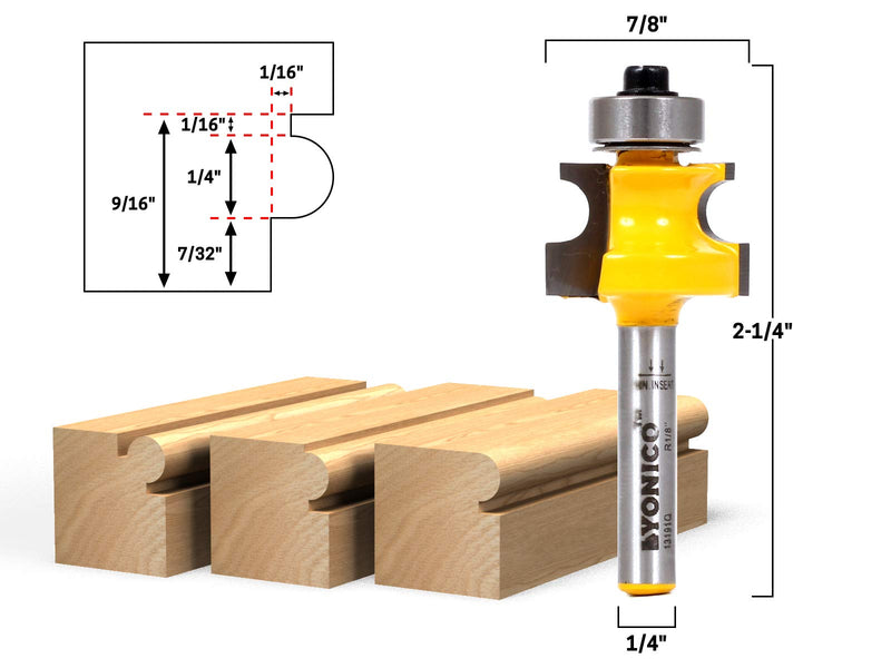 YONICO Bullnose Beading Router Bits 1/4-Inch Bead 1/4-Inch Shank 13191q 1/4" Bead - 1/4" Shank