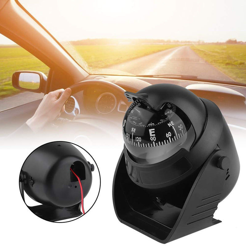 Vehicle Dashboard Compass for Car LED Light Auto Dash Mount Navigation Automobile Direction Indicator for Car Boat Truck