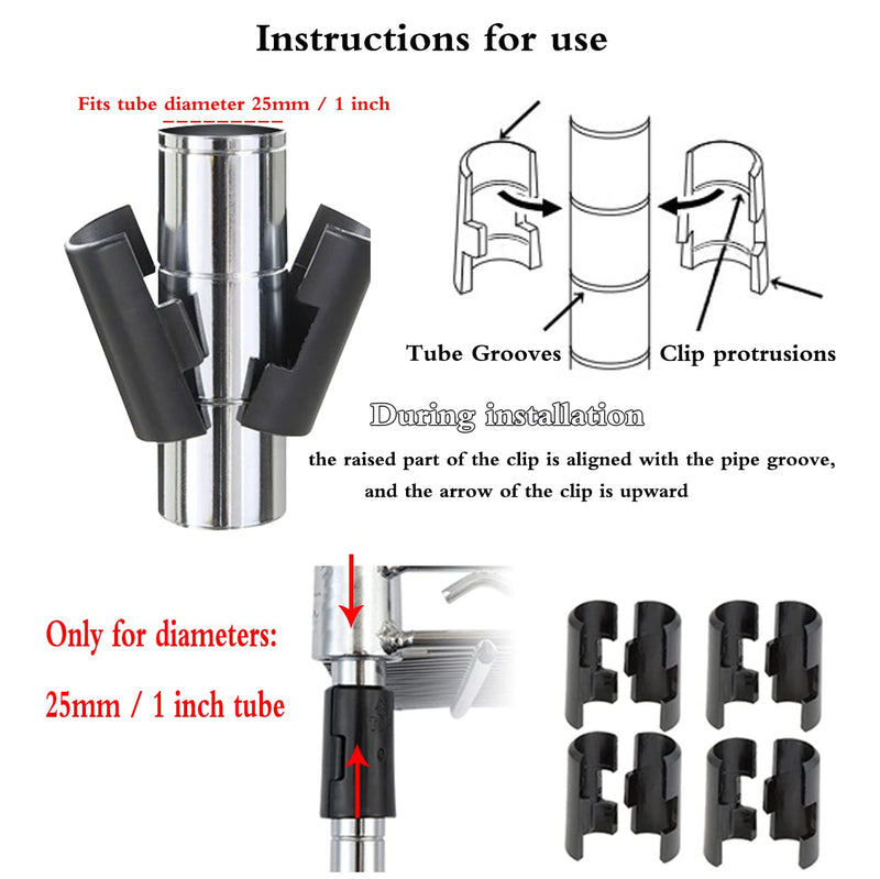 Wire Shelf Clips 1 inch, 52 Pcs Wire Shelving Shelf Lock Clips, Wire Shelf Replacement Clips for 1 inch Post Wire Shelving System, Adjustable Shelvings Shelving Sleeves Replace Clips