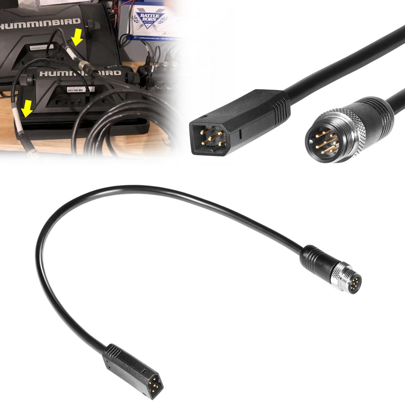 Sunluway 720074-1 AS EC QDE Ethernet Adapter Cable for Humminbird Fish Finders Helix 7, Helix 8, Helix 9, Helix 10, Helix 12, and Helix 15 Models, Length 12 inches