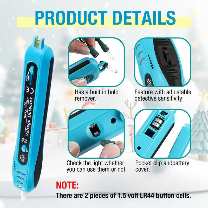 allsun Non-Contact Voltage Tester for Christmas Light Repairing Tool Not LEDs Light String 12-600V AC