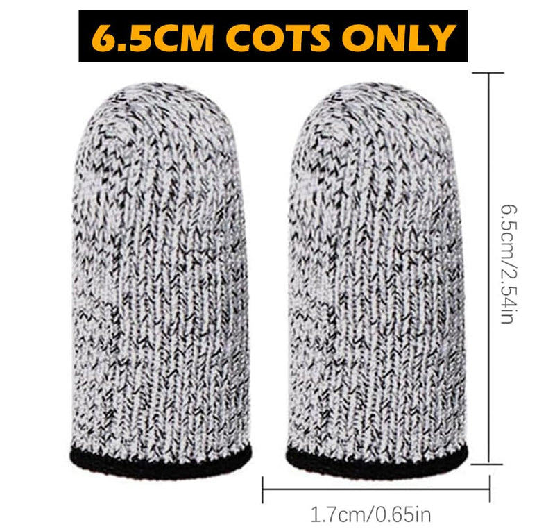 Finger Cots Cut Resistant Protector (24 Pcs) - 6.5cm Only - Finger Covers for Cuts, Gloves Life Extender, Cut Resistant Finger Protectors for Kitchen, Work, Sculpture, Anti-Slip, Reusable Gray 24PK