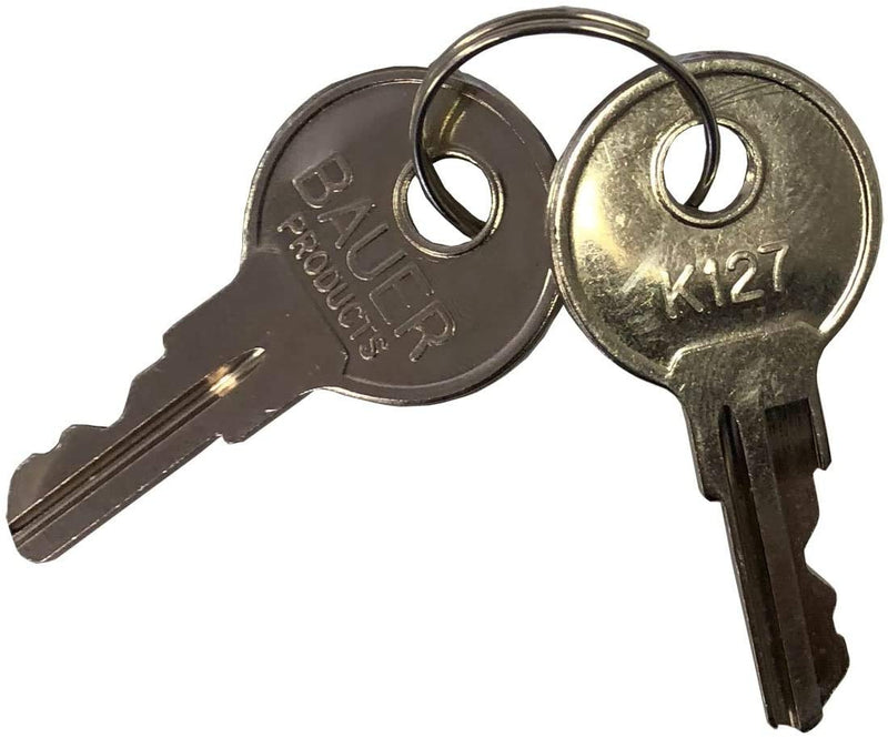 Gordon Glass Co. T-323T Matching T-Handles Lock Set | Keyed with Key K127 | Shaft 2 Inch Total Length, 1/2 in Thread on end | Primarily Used by Leer and Century Fiberglass Truck Caps.
