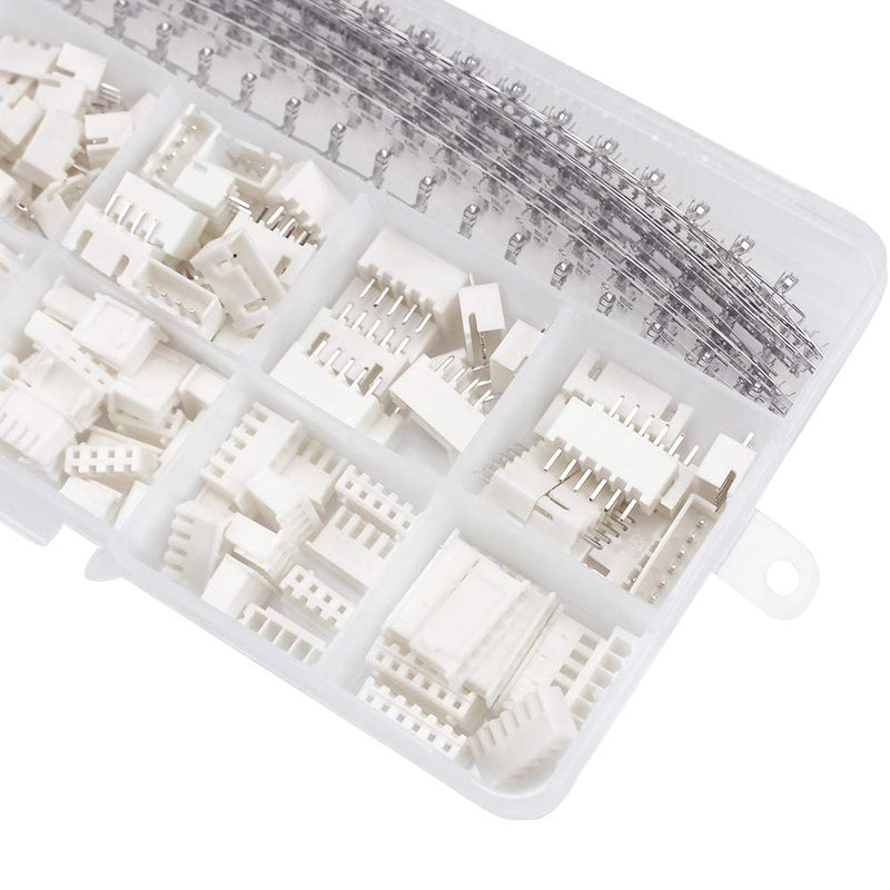GeeBat 460pcs 2.54mm JST-XH Connector Kit with 2.54mm Female Pin Header and 2/3 / 4/5 / 6 Pin Housing Connector Adapter Plug (JST Connector Kit)