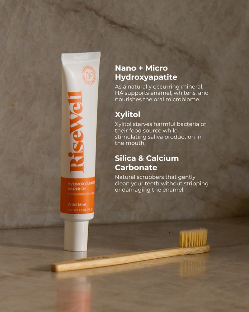 RiseWell Nano Hydroxyapatite Fluoride Free Varnish, Wild Mint, 1.5oz