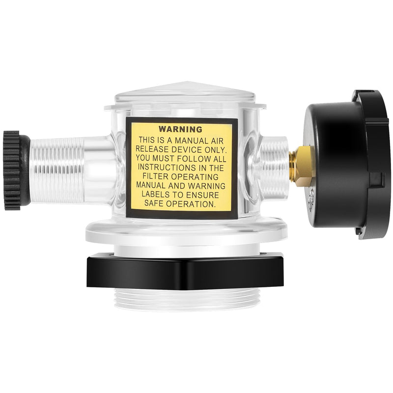 273564Z Manual Air Relief Valve with Pressure Gauge Compatible with Pentair Triton C, TR100C, TR140C, Triton II Sand Filters –For Clean & Clear,Warrior,EasyClean,SMBW 4000 Pool & Spa DE Filter Systems