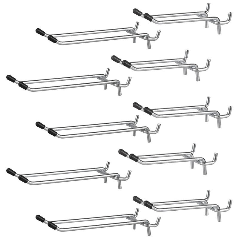 G.CORE 10 Pack Pegboard Hooks, Peg Board Tool Utility Hooks & Hangers Fit 1/4" Pegboards, Heavy Duty Metal Peg Board Shelving Hooks, Wall Organizers and Storage for Craft Room Garage Workbench Office