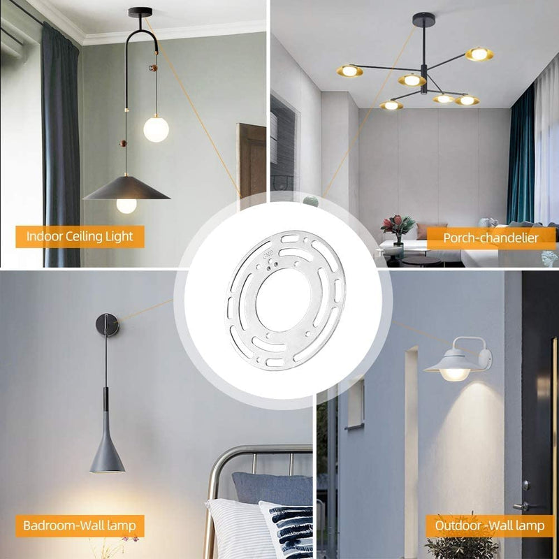 L&M LUJOMTL L&M Universal Light Fixture Mounting Bracket 2 Pack, 4 Inches Diameter Steel Round Universal Light Crossbar with Screws and Nuts, Mounting Bracket for Mount Wall Light, for Ceiling Lights