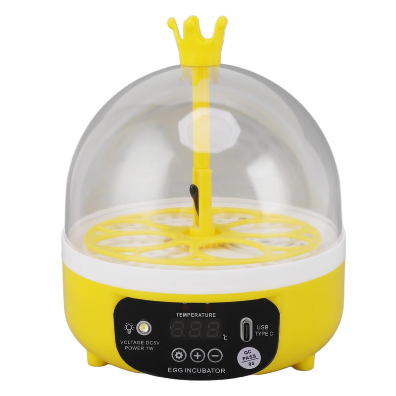 4 Eggs Mini Incubator, 7W USB Household Small Poultry Hatching Machine Automatic Temperature Humidity Control Egg Turner with Clear Lid Water Injector Spray Bottle for Chicken, Quail, Bird Eggs | ABS mini 4 egg incubator with auto turn humidity control...
