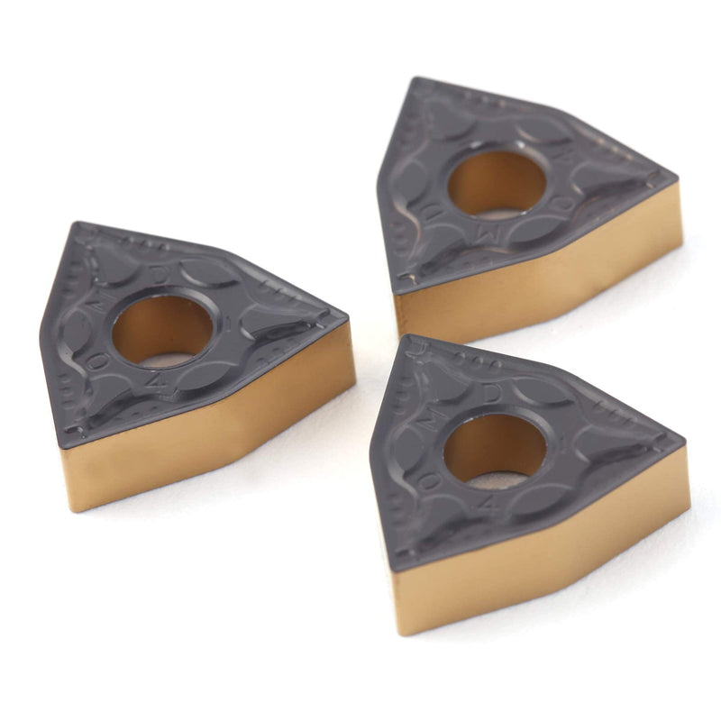 WNMG431 / WNMG080404-PM of CNC Carbide Inserts for Steel Turning Cutting Tools, The Chip Breaker"PM" fit for Semi-Finishing Metal Cutting, 10 PCS.
