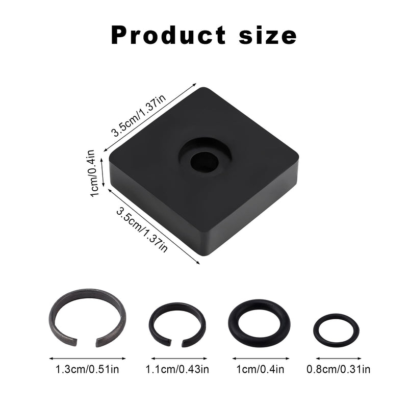 6 set 3/8" & 6 Sets 1/2" Impact Retaining Ring Clip Impact Friction Rings with O-Ring, Including Retainer Ring Anvil Install Tool Compatible with Electric & Pneumatic Impact Wrench