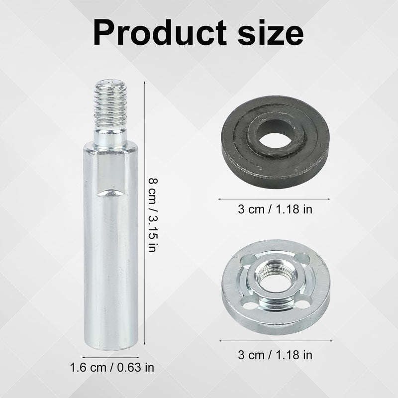 Angle Grinder Extension Rod, M10 Thread Polishing Machine Adapter Lever with 2 Pressure Plates Nut Angle Grinder Extension Shaft for 100 Type Angle Grinder & Polisher Attachments