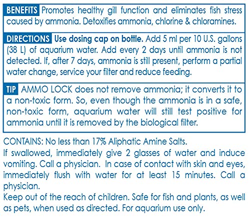 API AMMO-LOCK Freshwater and Saltwater Aquarium Ammonia Detoxifier 8-Ounce Bottle (45D)