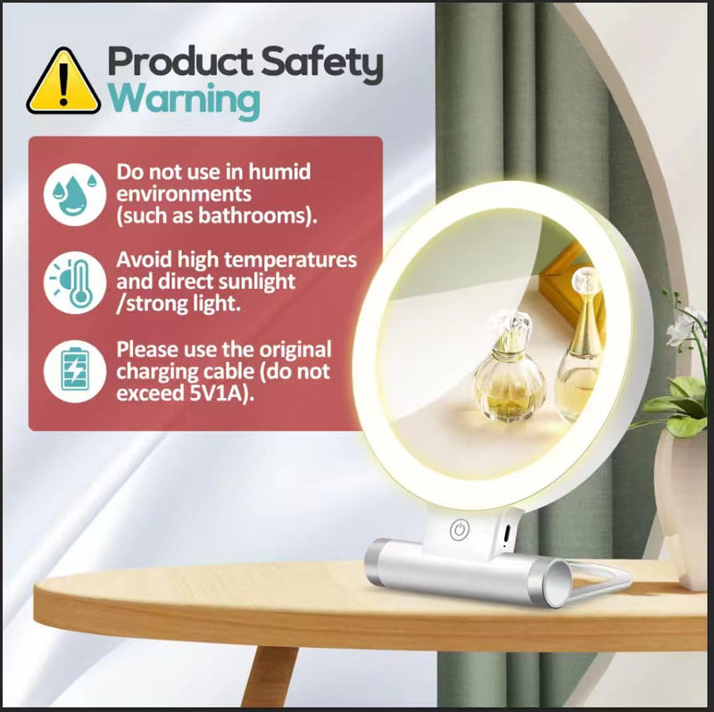 B Beauty Planet Magnifying Mirror with Light 30X, Double-Sided 1X/ 30X Magnifying Makeup Mirror with Tweezer, 2000mAh 3 Colour Modes with Adjustable Brightness,Foldable Travel Mirror(9" L x 7" W) White