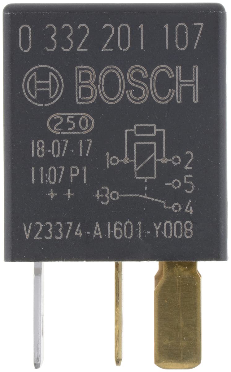 BOSCH 0332201107 Changeover Micro Relay - 5 Pins, 12 V, 30/10 A - Single