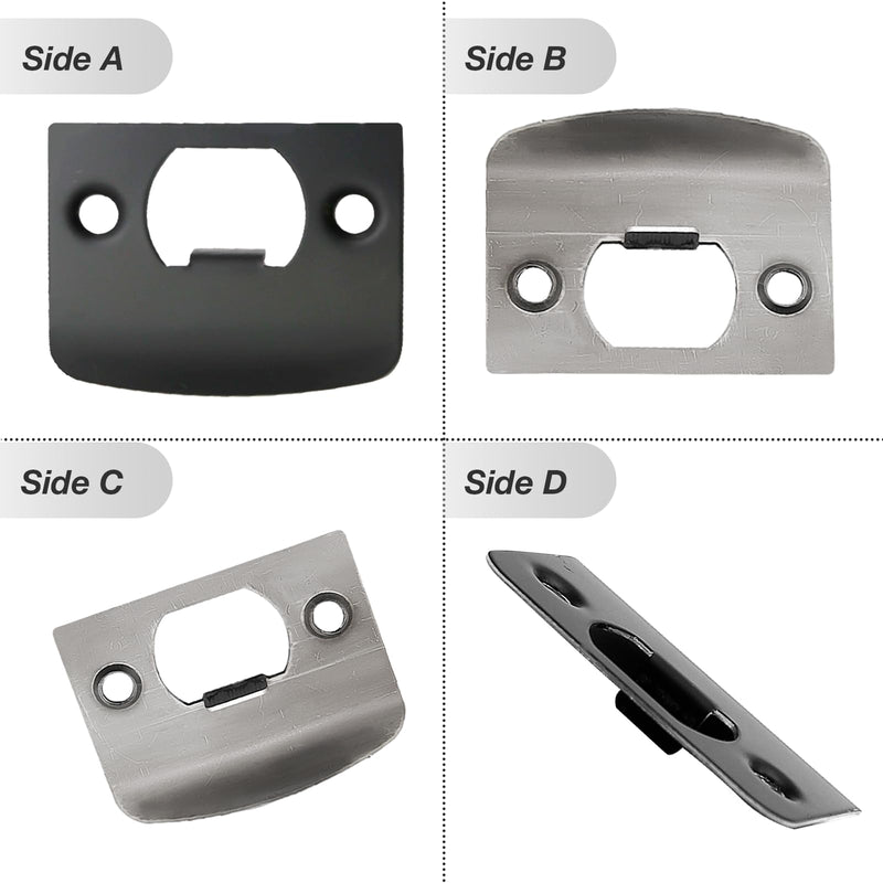 12 PCS Door Strike Plate, Black Deadbolt Strike Plate, Stainless Steel Deadbolt Covers Door Reinforcement Kit