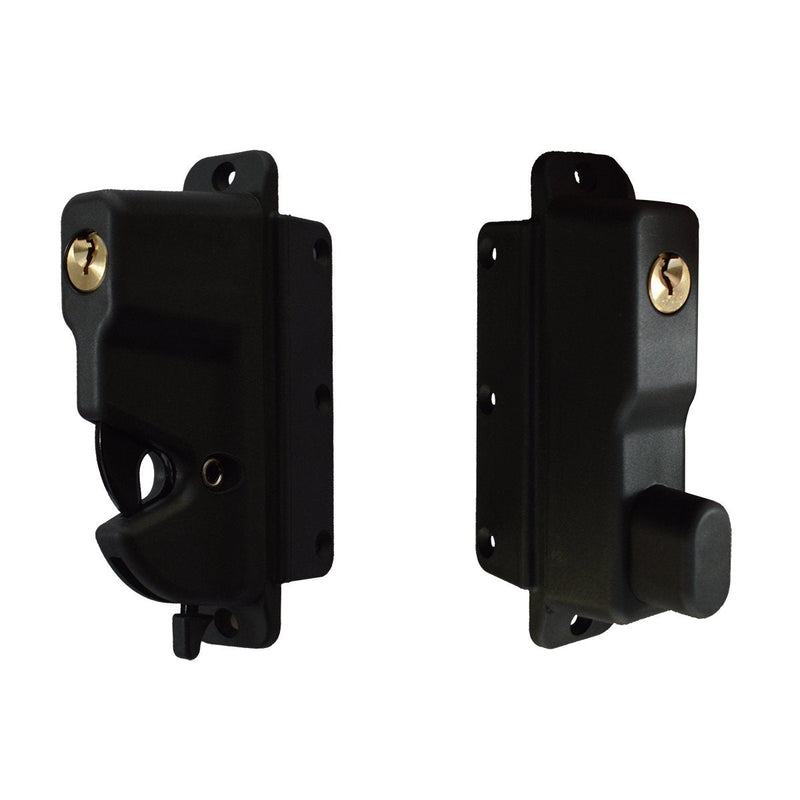 Keystone Black Nylon Polymer Key-Lockable Latch | 2 Sided | Keyed Alike | KLADV-P2-BK-KA