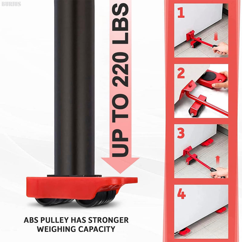 Furniture Moving Sliders Set – Heavy-Duty Moover Tool for Furniture Up to 220 lbs, Non-Scratching Design, Smooth Glide | Protects Floors, Durable, and Easy to Use for Home, Office and Appliance Moving