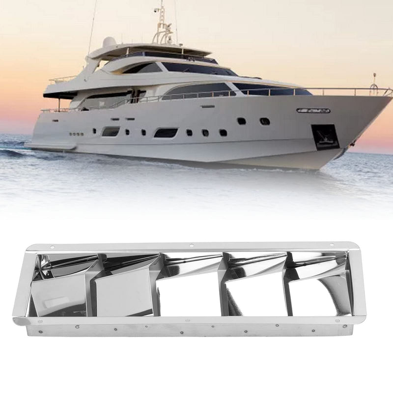 5 Slots Boat Loered Vent, Stainless Steel Louvered Ventilators, Marine Yacht Grille Ventilators Cover for Yachts
