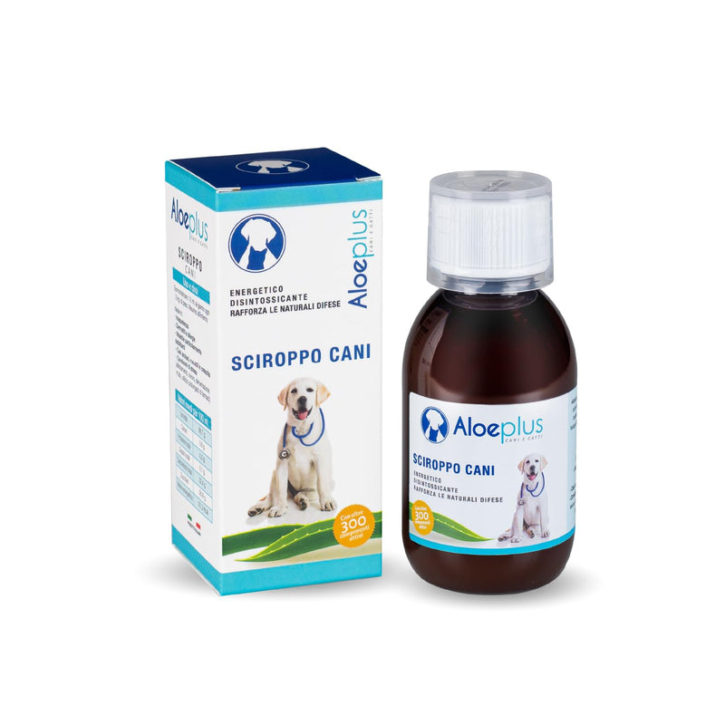 Dog Syrup 150ml - Complementary Energy and detoxifying Food Based on Organic Aloe Arborescens, Strengthens Natural defenses, Ideal as a Tonic for Senior Dogs and Puppies.