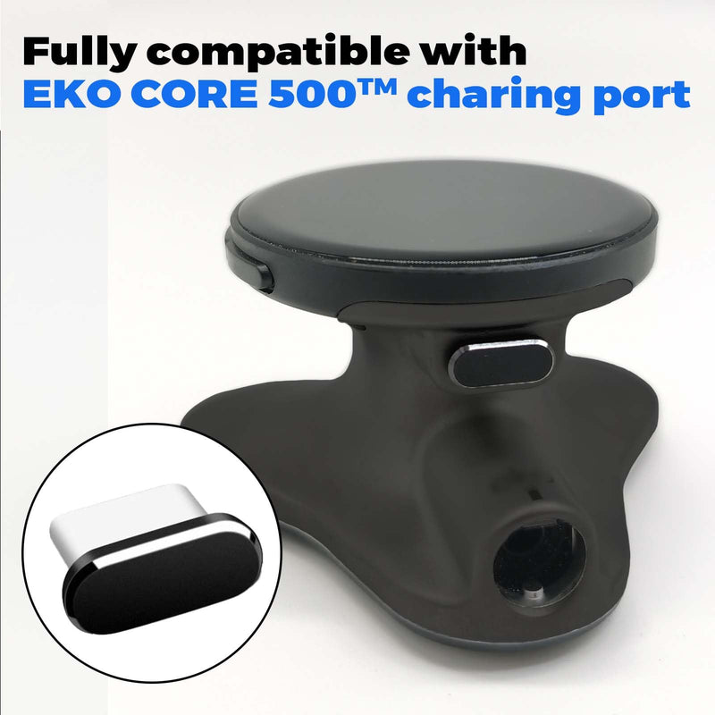 6 Pack Dust Plug for EKO CORE 500,Anti Dust Plug Cover Charging Port Protector Cap with Cleaning Brush for EKO Core 500 Digital Stethoscope (Matte Black) Matte Black