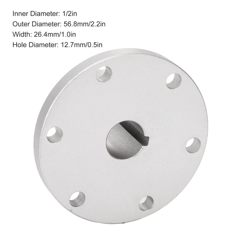 Oumefar 1/2in RC Key Hub Shaft Coupling Aluminum Alloy High Strength Motor Shaft Coupler Silver