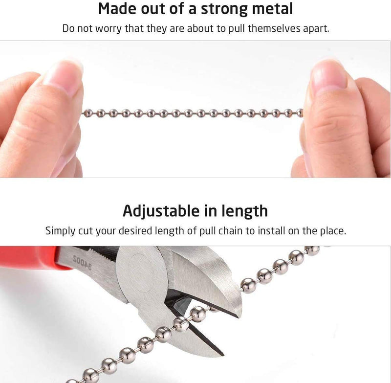 2PCS Ceiling Fan Pull Chain, Ceiling Fan Pull Chain Extension, Pull Chains for Ceiling Fans and Lights, Ceiling Fan Pulls, Light Pull Chain with 21 Inches Ball Beaded Pull Chain, Blue
