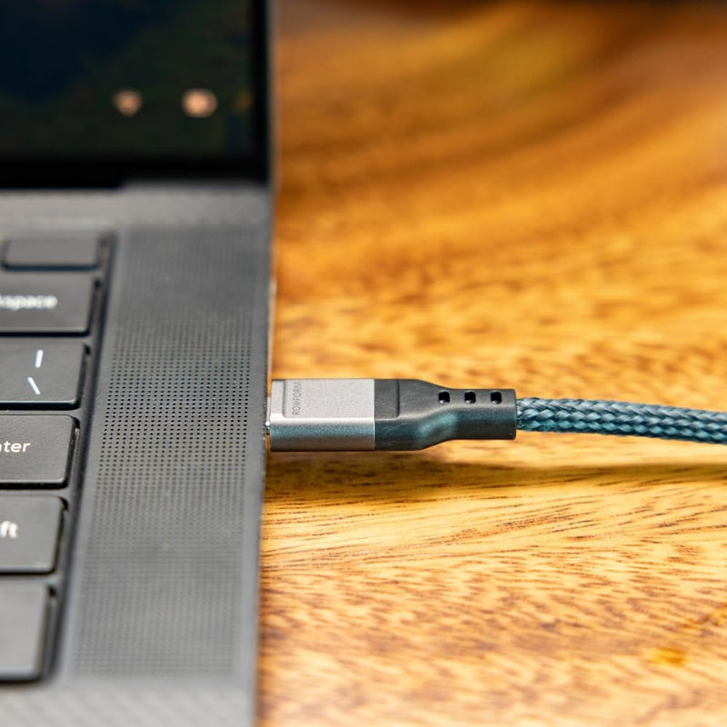 Rokform - PowerTrip 100W USB-C Charging Cable, 2m (6.6 ft), Fast Charging Braided Cable, 5,000 Bend Tested, for iPhone 15s, Galaxy S23s, or Any USB C Compatible Device (Black and Grey) 6.6ft