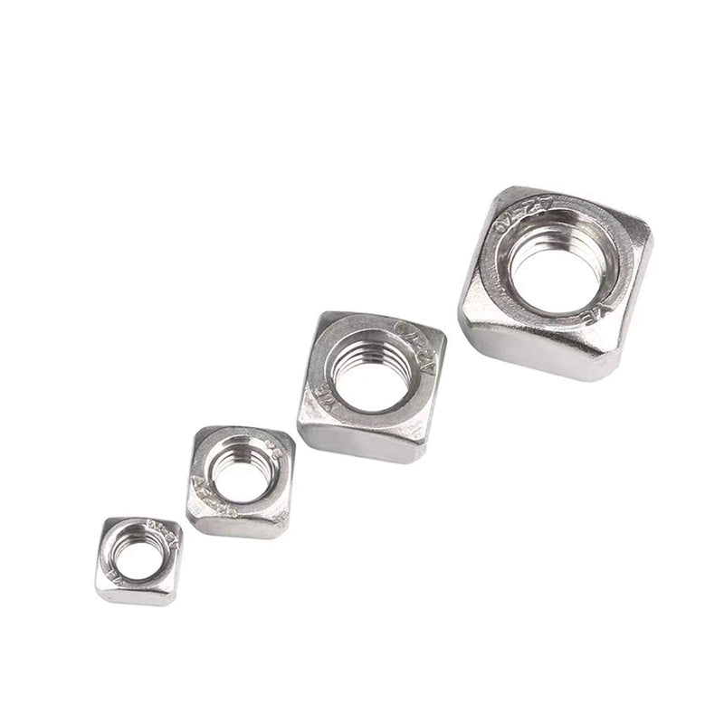 M6-1.0 Square Nuts, 304 Stainless Steel Metric Coarse Thread Assortment Kit (100 Pcs) M6-1.0（100 Pcs）
