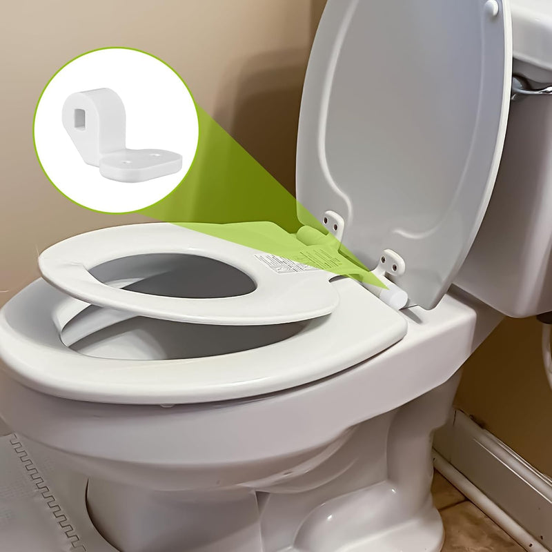 Replacement for Toilet Seat Hinges Compatible with Bemis/NextStep2 – Toilet Seat Hinge Bracket, Easy No-Tool Installation 2-Pack (White) White