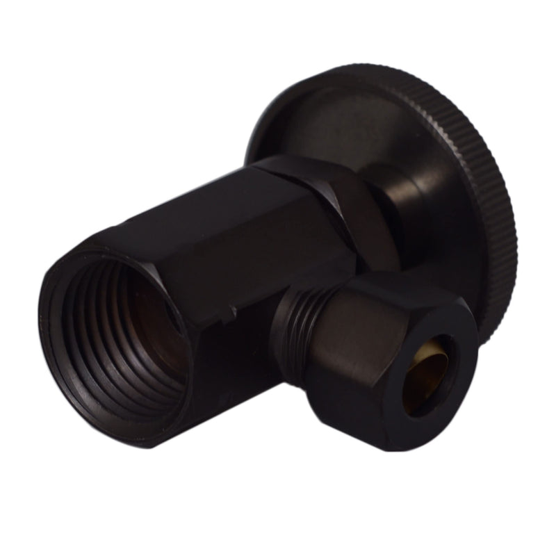 Westbrass Flat Head Toilet Kit with Round Handles, 1/2" IPS x 3/8" OD x 20", Matte Black, D103KFH-62 1 Pack