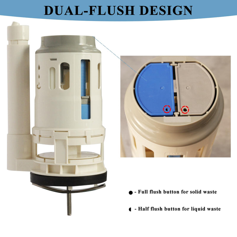 3" Dual Flush Valve Kit Fits for Project Source One-Piece Toilets, Compatible With Glacier Bay Valves Repair Parts, 7.8in Height Toilet Flush Valve Replacement for FLUIDMASTER For One-Piece Toilets Tank
