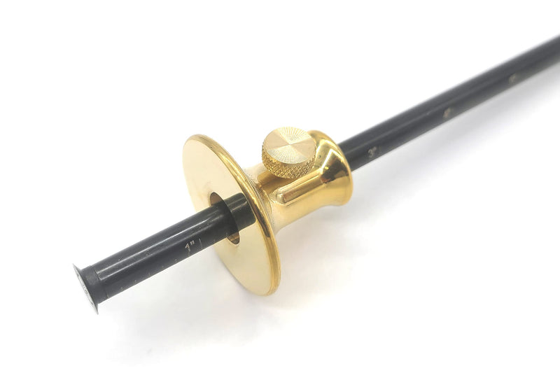 Taytools 467603 Wheel Marking Gauge Solid Machined Brass Head, 2 Extra High Speed Cutters, .310 inch Diameter Hardened Beam 8 Inches Easy Read SAE and Metric Grads