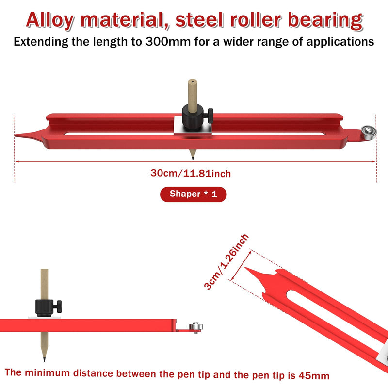 Precise Contour Scribe Tool Woodworking Profile Scribing Tool Ruler with Adjustable Pencil Holder Upgrade Contour Measuring Tool Measuring Scriber Tools Aluminum Alloy Contour Gauge Tool gules