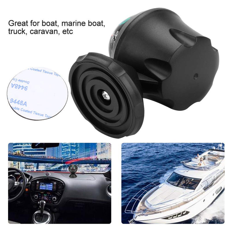 03 Vehicle Compass, Marine Compass, Black Electronic Adjustable Fast Response Adjustable Mounting Bracket Easy to Stick for Car Boat