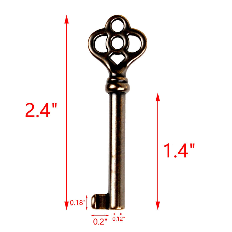 KY-2AB and KY-3AB Skeleton Key, Hollow Barrel Skeleton Key, Universal Barrel Replacement Key, Antique Brass Skeleton Keys, Generic Skeleton Key for Vintage Furniture and Locks