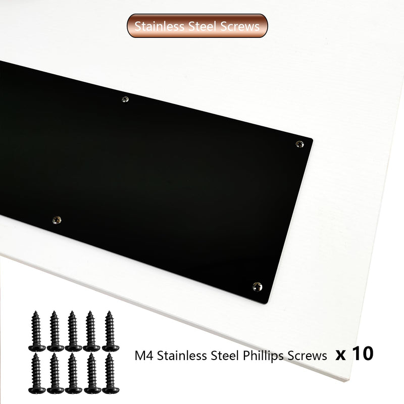 Door Metal Kick Plate 6x28 inches Aluminum Decorative Plates Protector for 30 inches Front Doors, 18 Ga Thickness 6"x 28" (Black)