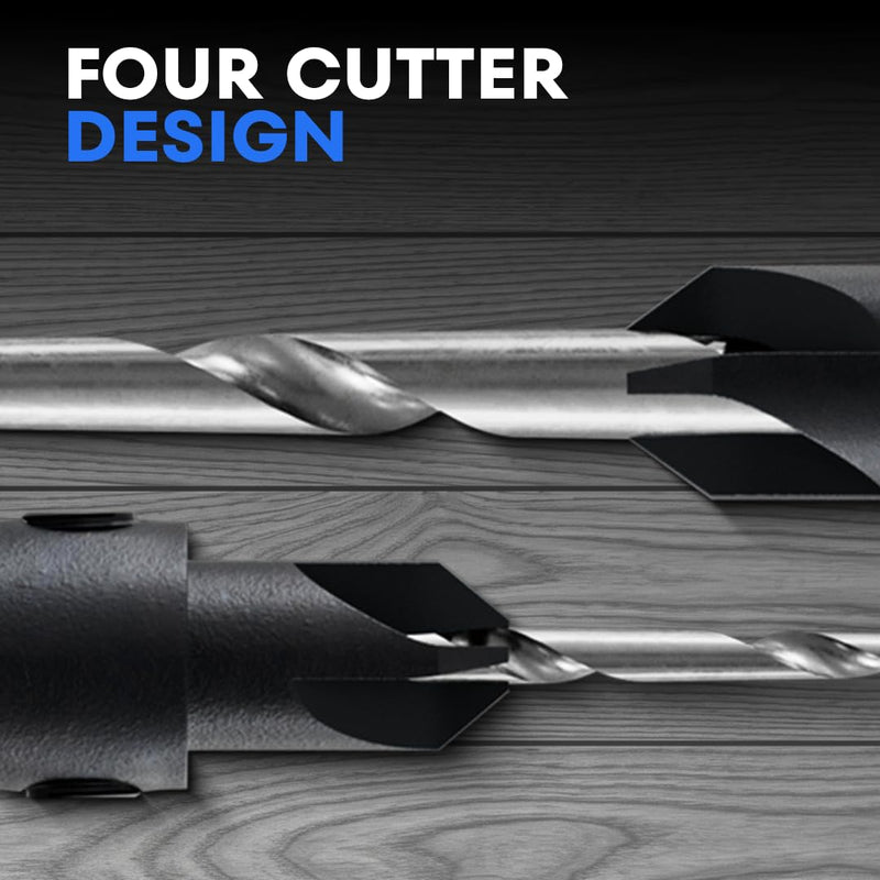 8-Piece Countersink Drill Bit Set for Woodworking, 6 Tapered Pilot Hole Bits for #4#6#8#10#12#14 Screws, 2 Adjustable Depth Stop Collars, Hex Wrench Included
