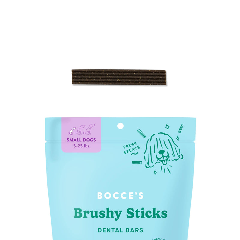 Bocce's Bakery Dental Brushy Sticks for Small Dogs – Natural, Wheat-Free Dental Bars to Support Oral Health & Fresh Breath, Made with Real Ingredients – Coconut & Mint Recipe (2 Pack Bundle) Coconut & Mint - Small Breed (2pk) 6 Ounce (Pack of 2)