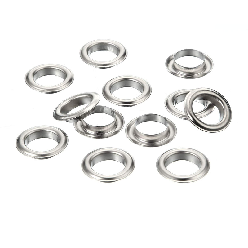 WILLBOND 500 Pieces Grommet and 500 Pieces Washer Grommet Kit Finish Grommet Eyelet for Clothes Fabric Leather Tag Bag (Silver, 1/2 Inch) Silver